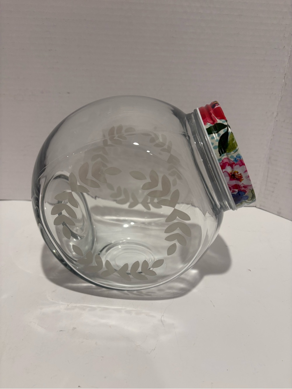 The Pioneer Woman Clear Glass Jar with Floral Lid